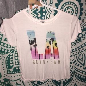 Pink LA daydream shirt from forever 21